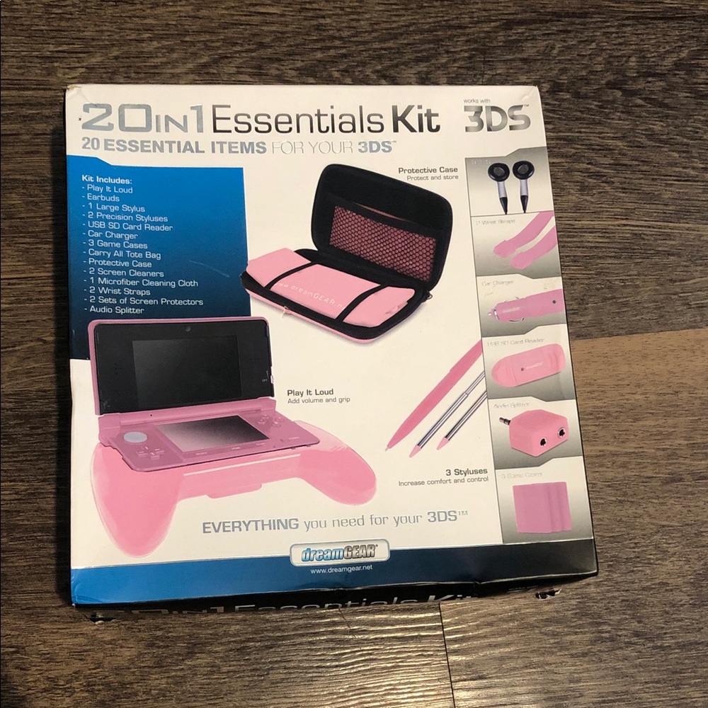 20-in-1 Essentials Kit for 3DS - Pink Protective Case & Accessories